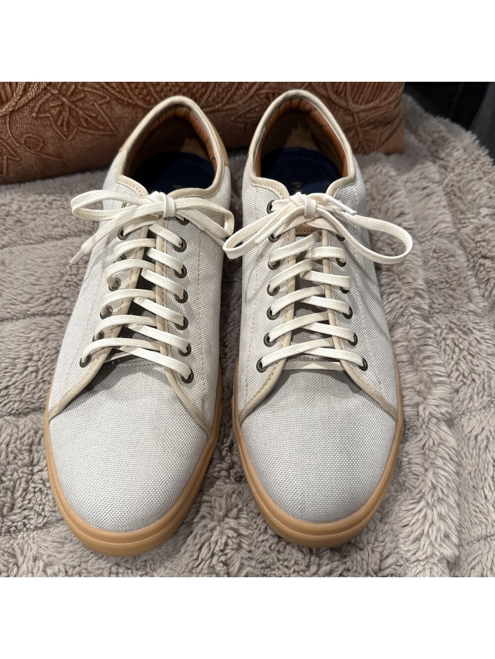 Patina Portland Leather Canvas Beige Casual Sneaker Size 11, Modern Shoes